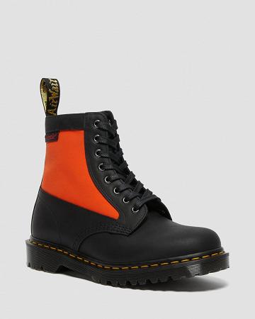 Black Men's Dr Martens 1460 Panel Made in England Leather Lace Up Boots | CA 521SGL